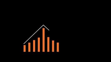 diagram gaan omhoog stijgende lijn bar grafiek, voorraad markt grafiek, financieel diagram analyse. 4k resolutie video