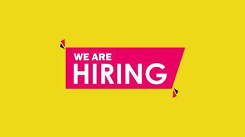 We Are Hiring Join Our Team, Join Now, Join Us, Job Opportunity Deep Yellow background. 4K Resolution video