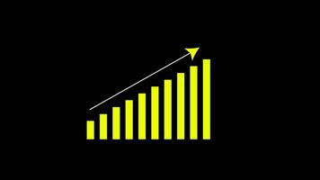 diagram gaan omhoog stijgende lijn bar grafiek, voorraad markt grafiek, financieel diagram analyse. 4k resolutie video