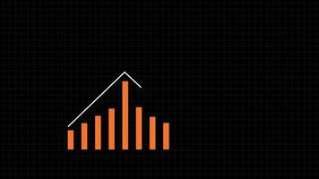 graphique Aller en haut en hausse bar graphique, Stock marché graphique, financier graphique analyse. 4k résolution video