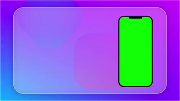 Smartphone Mockup with Green Screen and Gradient Background Animation video