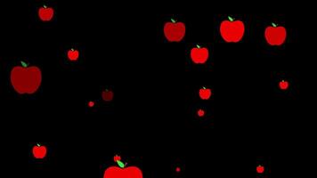 Apple Falling Animation Of Red Apples Alpha Channel Transparent. 4K Resolution video