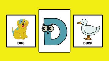 abc alphabet Preschool Learning Videos animation yellow background.