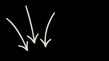 Arrows animation on black background. video