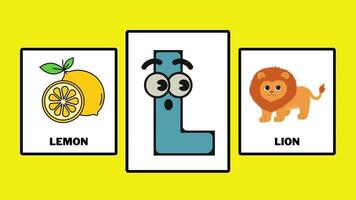 abc alphabet Preschool Learning Videos animation yellow background.