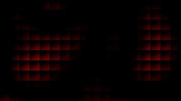 Red color gradient squares box pattern slowly moving over black background, loop able dark background video