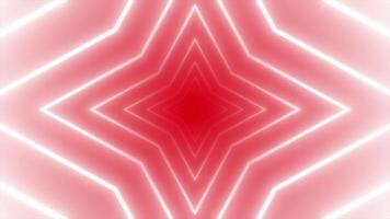 Red color 3d space neon lights futuristic technological tunnel background video