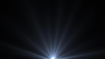 White color optical flares or futuristic light rays shining on black background video