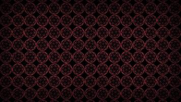 Red color wired icosphere rotating slowly on black background, multiple spheres geometrical dark background video