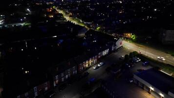 High Angle View of Illuminated Chesterfield City of England UK during Night. April 30th, 2024 video