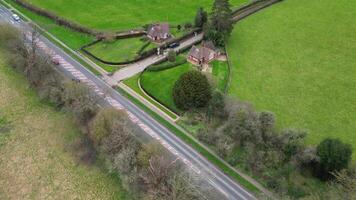 High Angle View of British Countryside Landscape Near Saint Albans City England Great Britain. March 16th, 2024 video