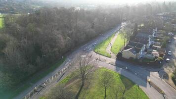 High Angle View of British Countryside Landscape Near Saint Albans City England Great Britain. March 16th, 2024 video