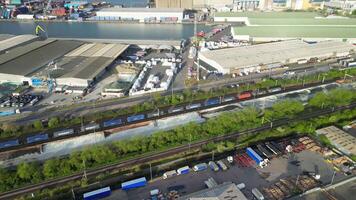 Aerial View of Docks and Ports over River Thames at Tilbury City of England United Kingdom. April 20th, 2024 video