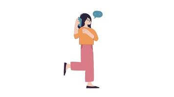 a woman is talking on the phone and holding a phone video