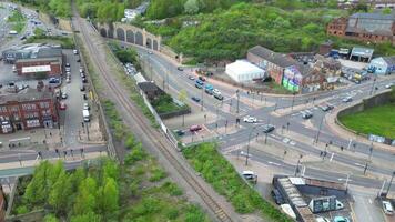 haute angle vue de historique Sheffield ville lequel est situé à Anglais comté de Sud Yorkshire uni Royaume. mai 5ème, 2024 video