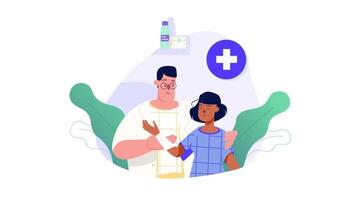 ilustração do uma médico e paciente video