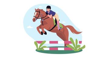 a horse and rider jumping over an obstacle video