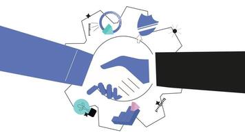 illustration of two people shaking hands in a circle video
