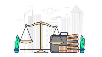 lawyer and scales of justice illustration video