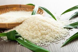 Raw rice with Aromatic Pandan photo