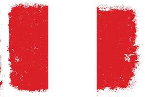 Vintage flat design grunge Peru flag background vector