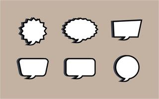 Speech bubble collection of different shape template design vector