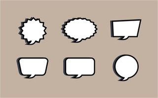 Speech bubble collection of different shape template design vector