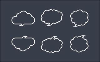 Line art speech bubble collection set of different shape design illustration vector