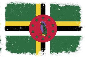 Clásico plano diseño grunge dominica bandera antecedentes vector