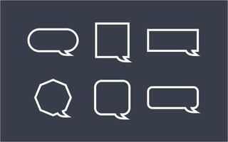 Line art speech bubble collection dialog baloons in differents shapes vector