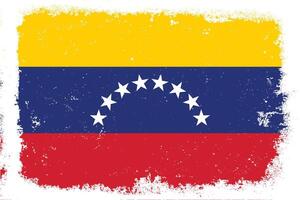 Vintage flat design grunge Venezuela flag background vector