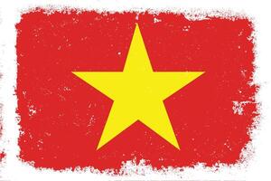 Vintage flat design grunge Vietnam flag background vector