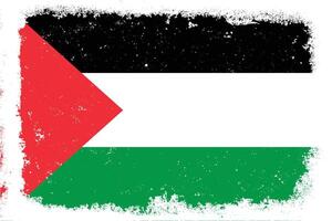 Vintage flat design grunge Palestine flag background vector