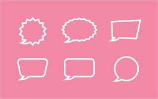 Flat style speech bubble pack dialog baloons in differents shapes design template vector