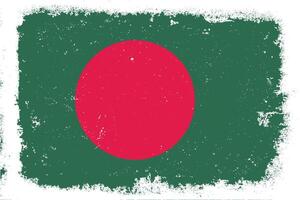 Vintage flat design grunge Bangladesh flag background vector