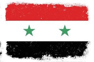 Vintage flat design grunge Syria flag background vector