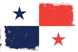 Vintage flat design grunge Panama flag background vector