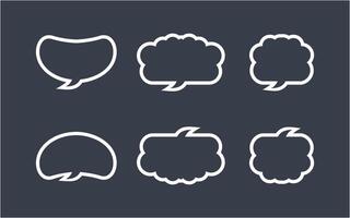 Line art speech bubble set of different shape design vector