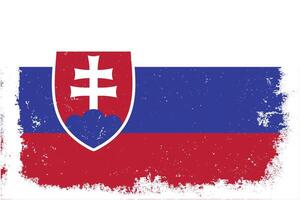 Vintage flat design grunge slovakia flag background vector