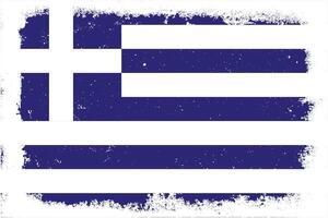Vintage flat design grunge greece flag background vector