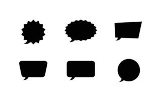 Flat style speech bubble pack dialog baloons in differents shapes design vector