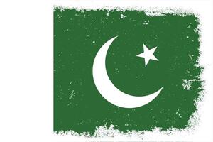 Vintage flat design grunge pakistan flag background vector