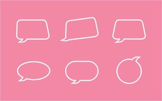 line art speech bubble collection set design template vector