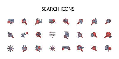 search icon set..Editable stroke.linear style sign for use web design,logo.Symbol illustration. vector