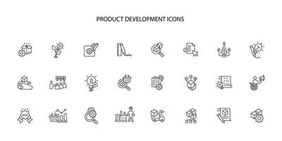 Product development icon set..Editable stroke.linear style sign for use web design,logo.Symbol illustration. vector