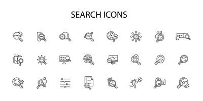 search icon set..Editable stroke.linear style sign for use web design,logo.Symbol illustration. vector