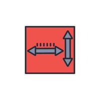 length icon. .Editable stroke.linear style sign for use web design,logo.Symbol illustration. vector