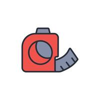 tape measure icon. .Editable stroke.linear style sign for use web design,logo.Symbol illustration. vector