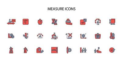 Measure icon set..Editable stroke.linear style sign for use web design,logo.Symbol illustration. vector