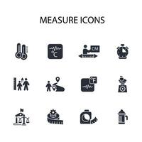 Measure icon set..Editable stroke.linear style sign for use web design,logo.Symbol illustration. vector